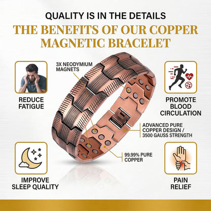 Pure Copper Magnetic Bracelet – Relieve Pain & Boost Circulation
