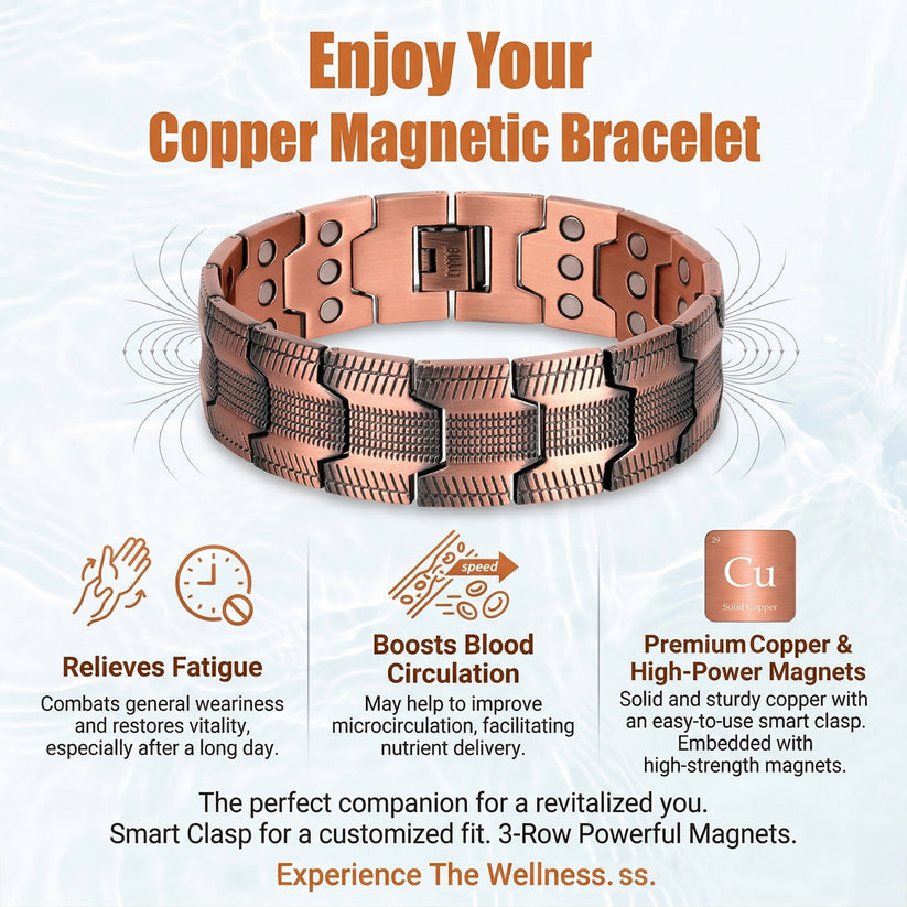Pure Copper Magnetic Bracelet – Relieve Pain & Boost Circulation