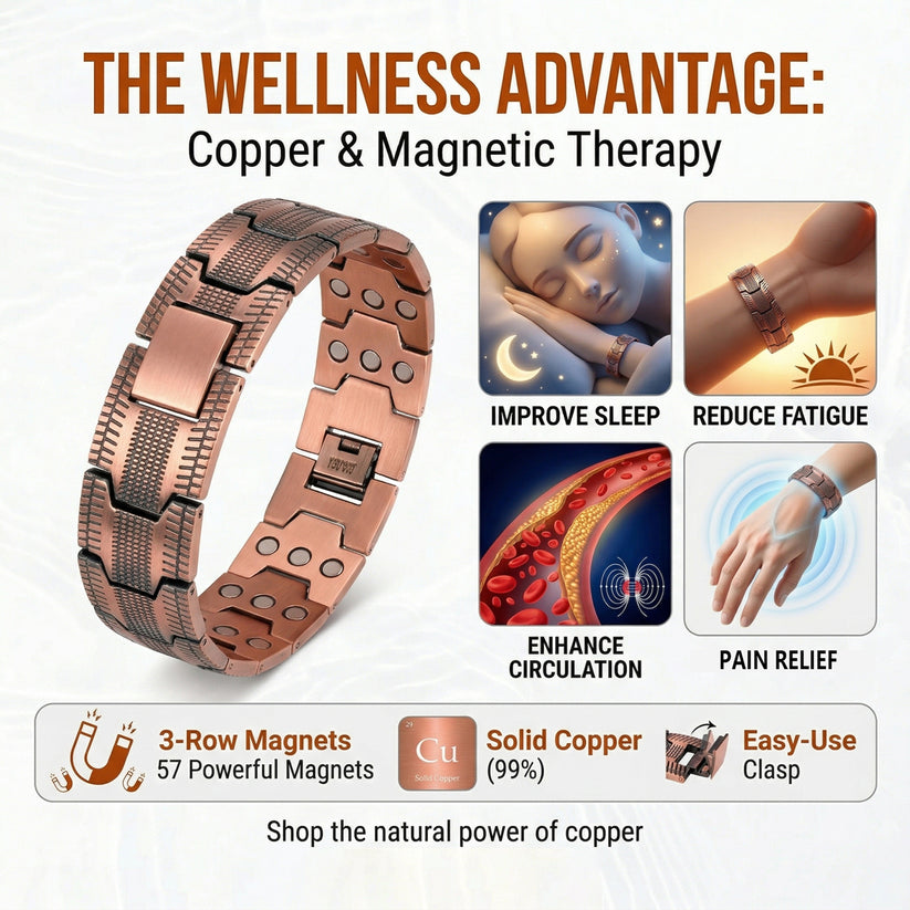 Pure Copper Magnetic Bracelet – Relieve Pain & Boost Circulation